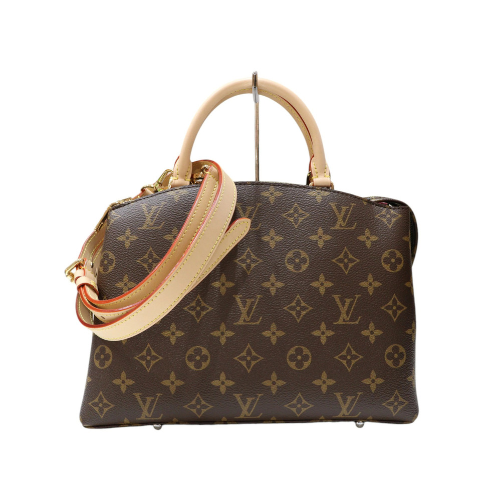 LOUIS VUITTON Palais Handbag Monogram Brown Fuchsia Pink Shoulder Strap LV